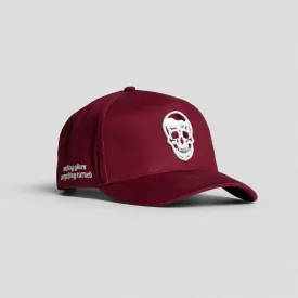 5-Panel Skull Hat - Burgundy