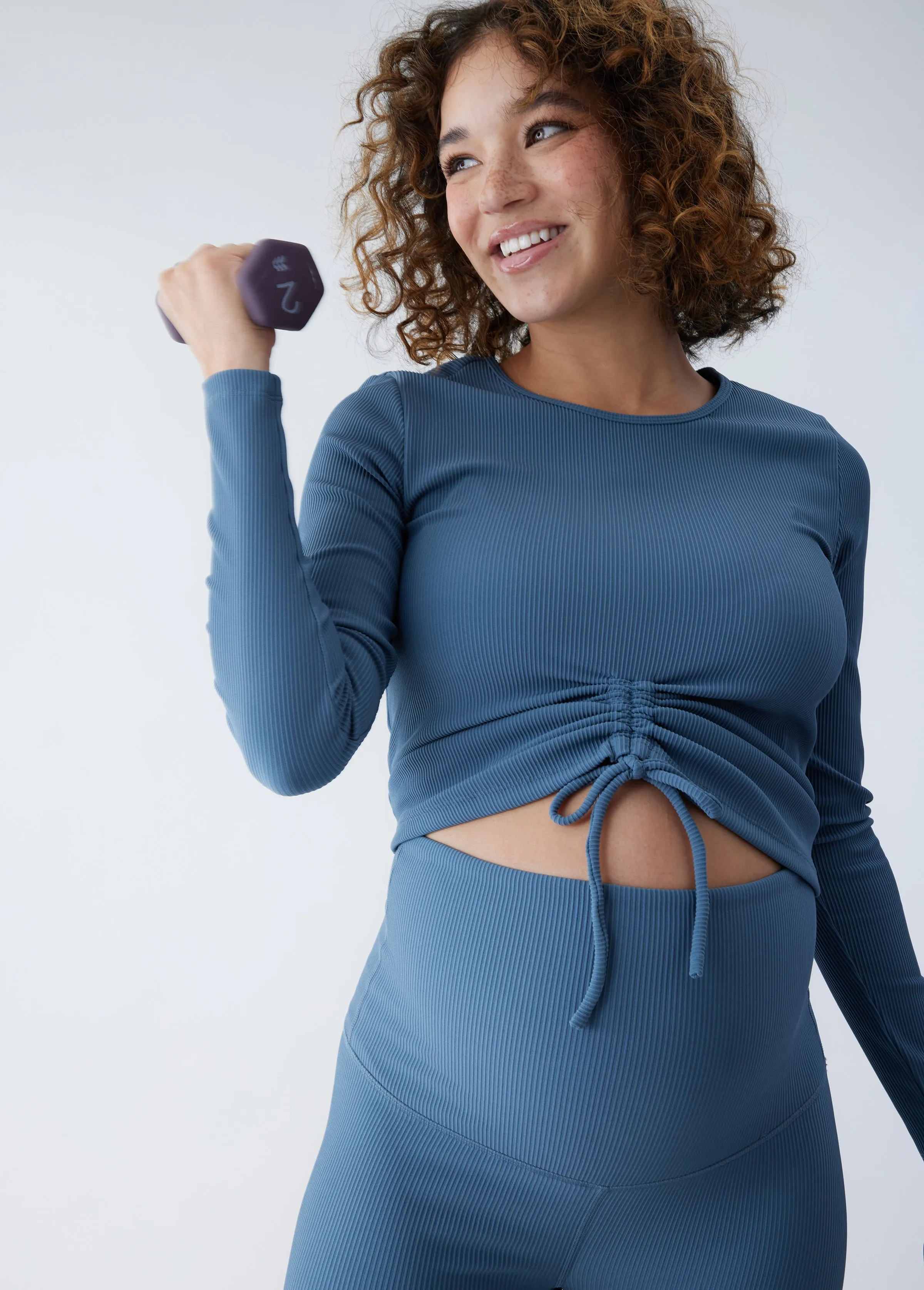 Active Rib Crop Maternity Top