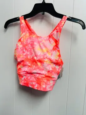 Athletic Bra By Lululemon In Orange & White, Size: 8