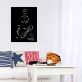 Baseball Canvas Patent Print