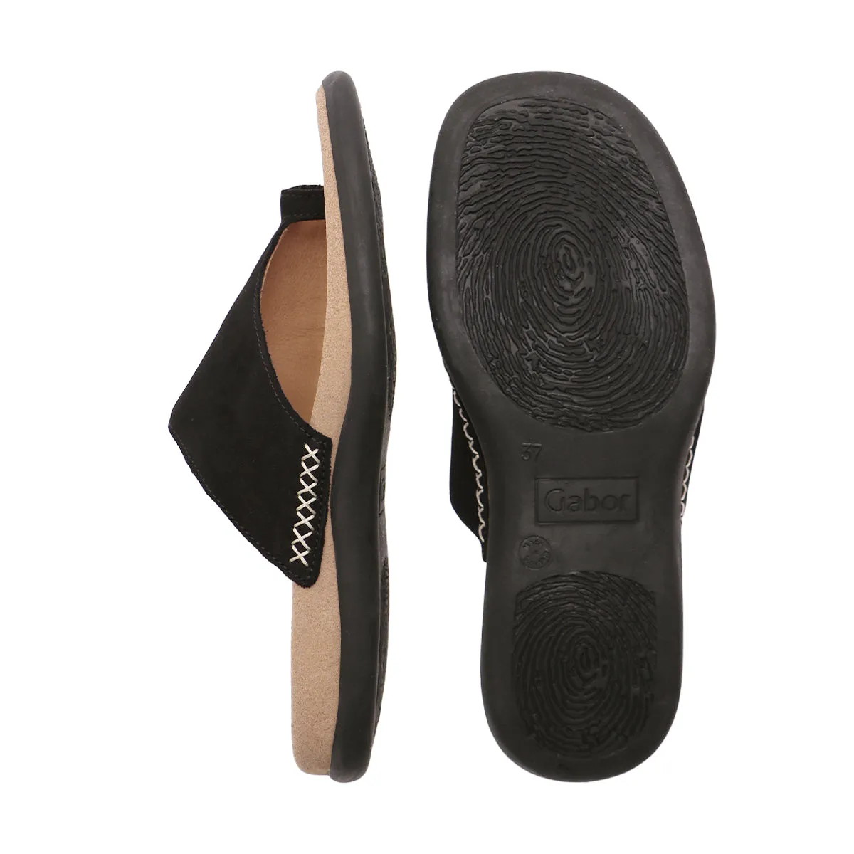 Beatus Black Support Sandals