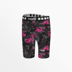 GIRL'S 3/4 CAMO STROKES BIKER SHORTS