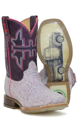 Girls Tin Haul "Tiny Peebles" Western Square Toe Boot