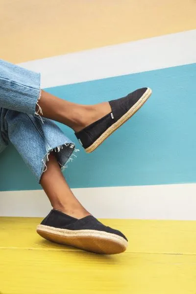 Ink Black Vegan Canvas Espadrilles