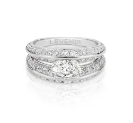 Oyster Pave Engagement Ring