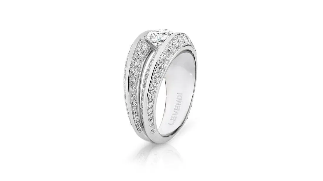 Oyster Pave Engagement Ring