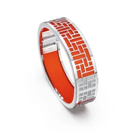 Pavilion Bangle - Lava Orange - Sterling Silver