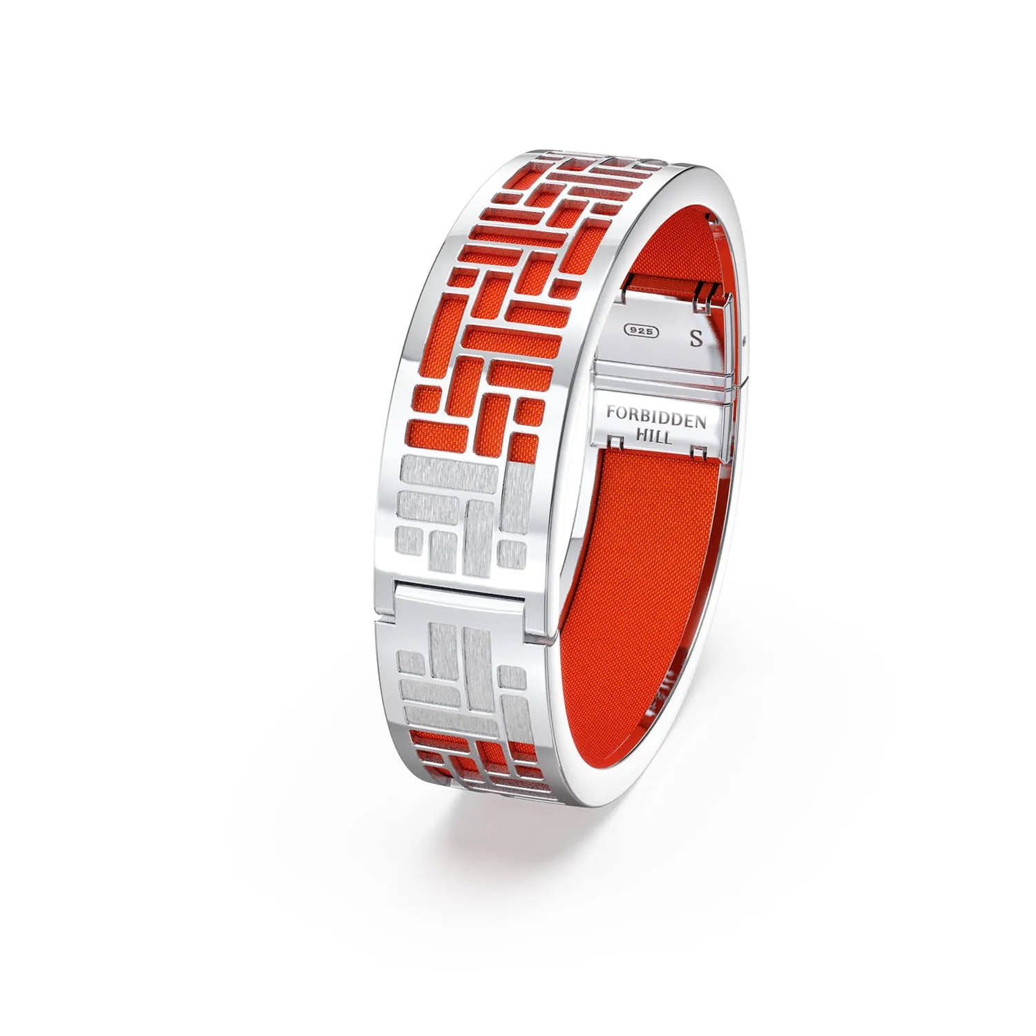 Pavilion Bangle - Lava Orange - Sterling Silver