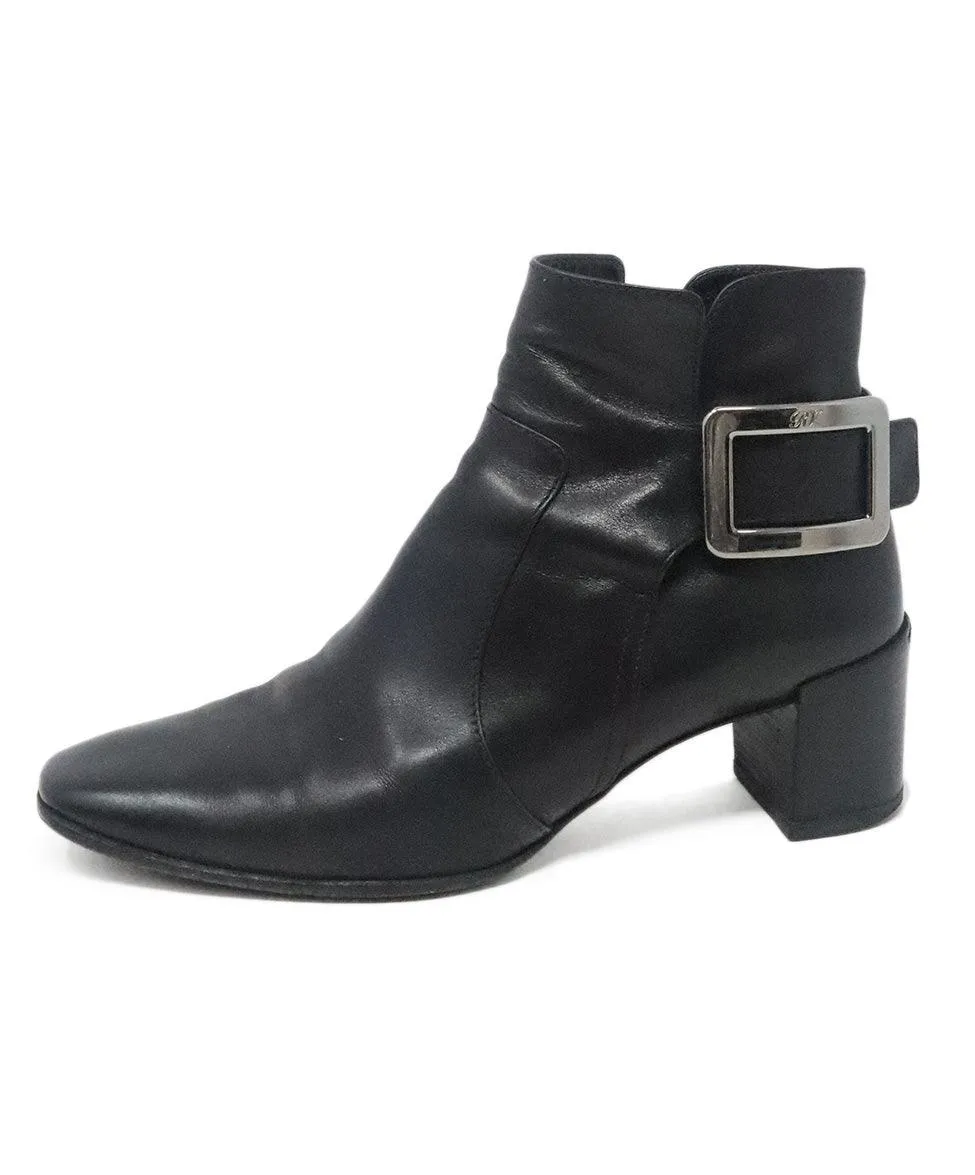 Roger Vivier Black Leather Booties sz 8