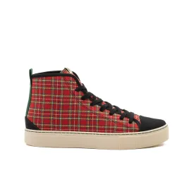 vegan bootie red black scottish PHO008