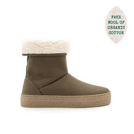 Vegan winter bootie khaki JOY002