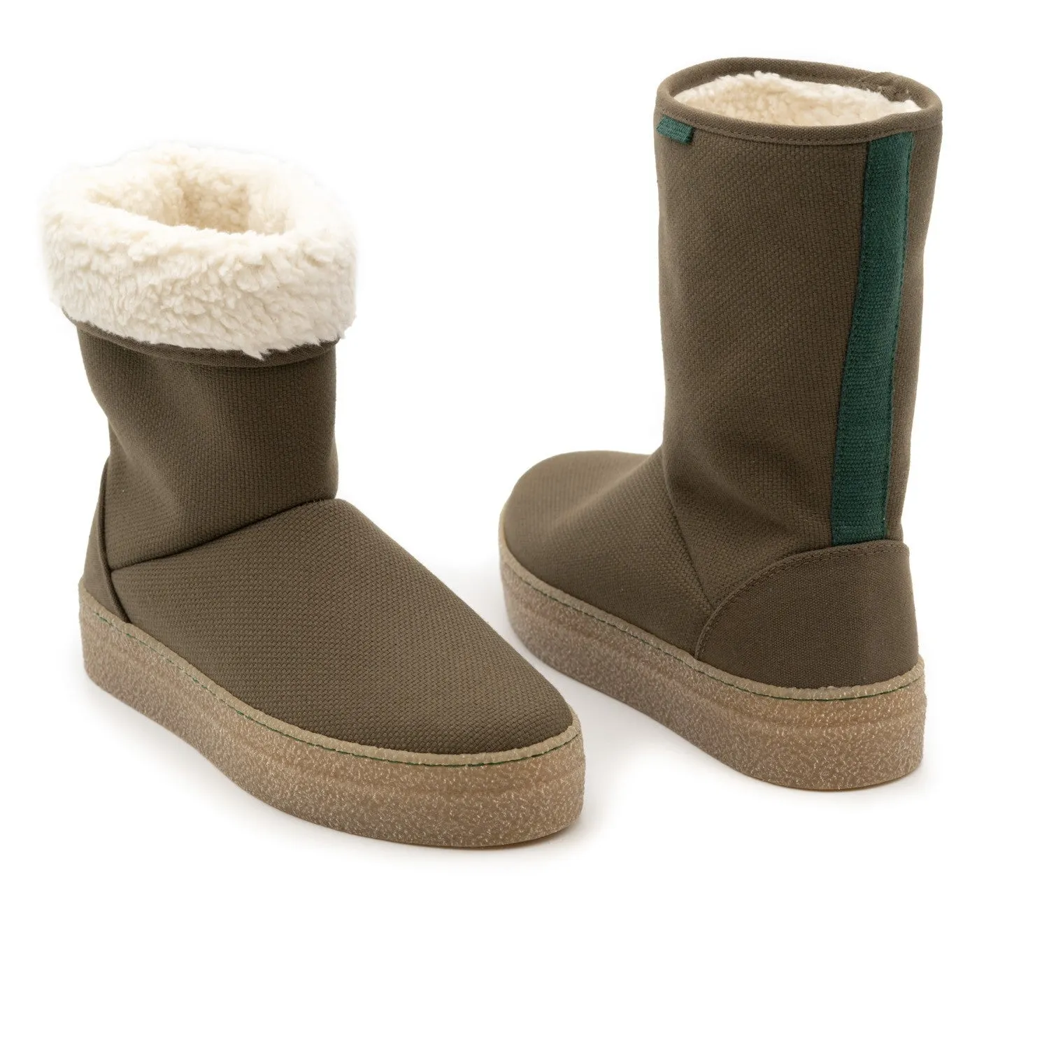 Vegan winter bootie khaki JOY002